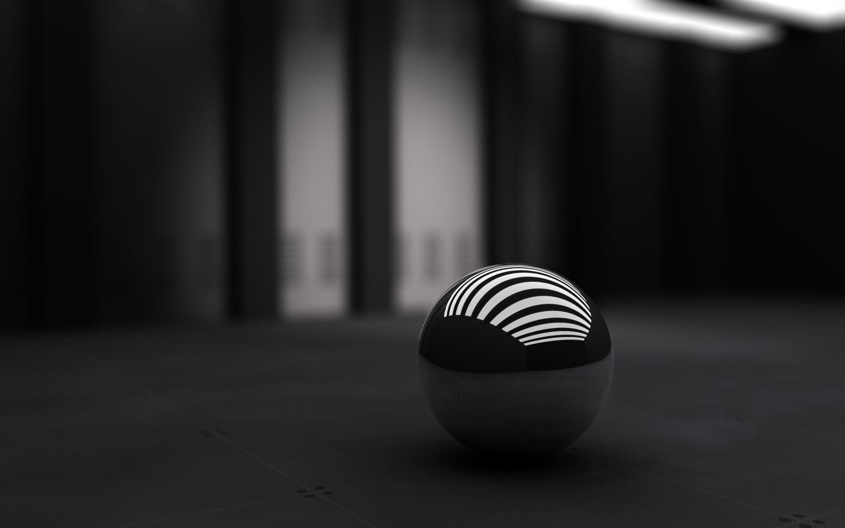 3D Black Ball Wallpaper