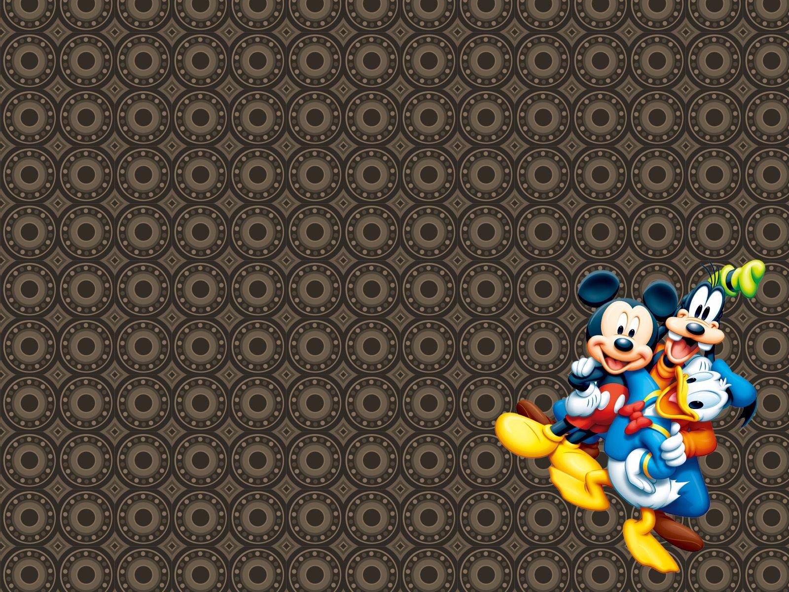 Mickey Mouse PPT Background, Brown, Cartoon, White, Yellow