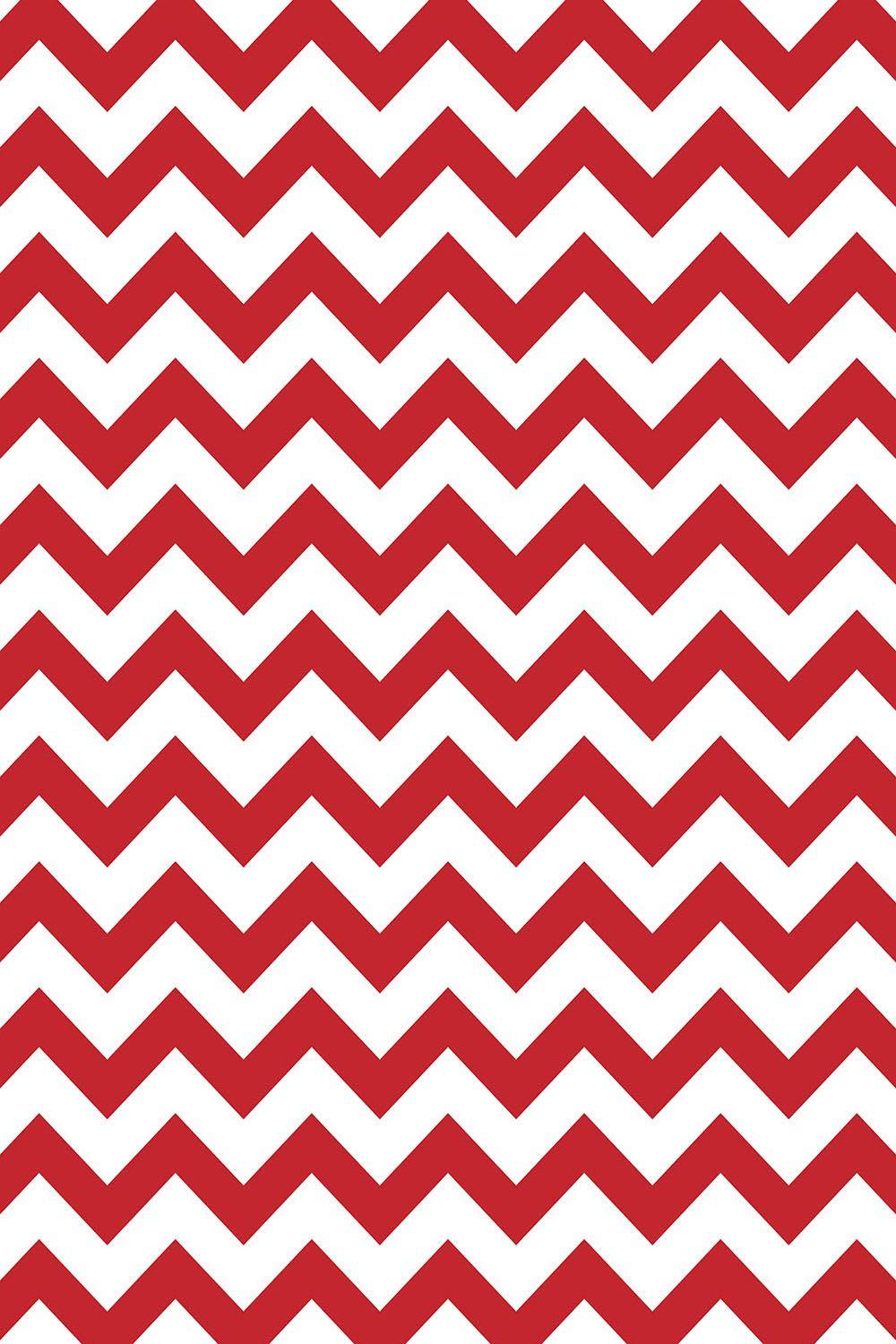 Red & White Chevron Printed Background Paper