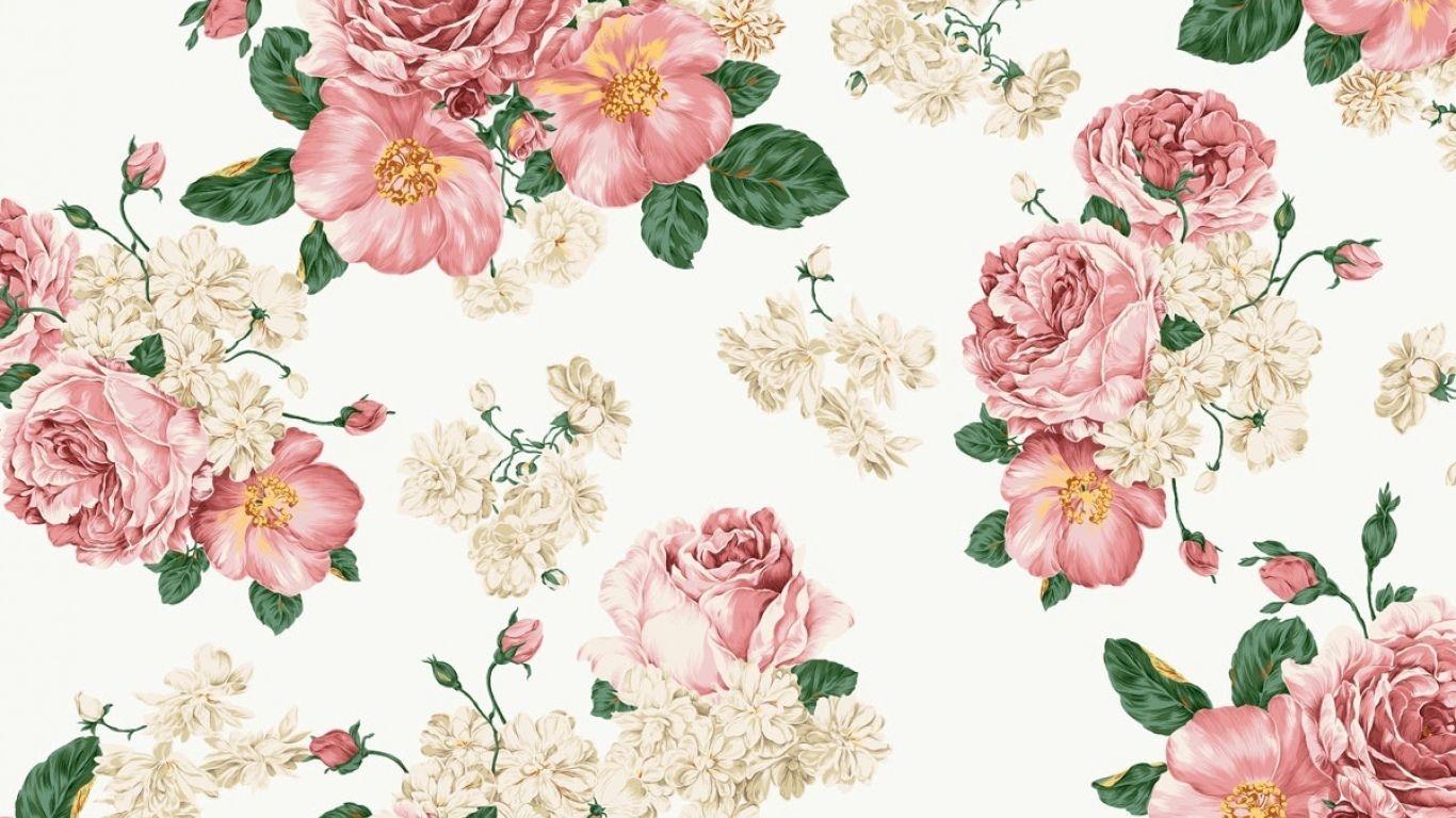 Cute Floral Background Tumblr Vintage Flower Wallpaper Tumblr 1366x768