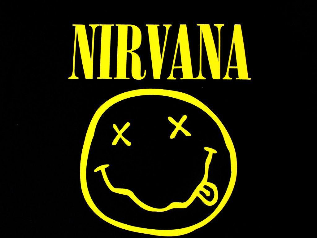 Nirvana Smiley Face tshirt Logo Official Kurt Cobain Grunge Rock