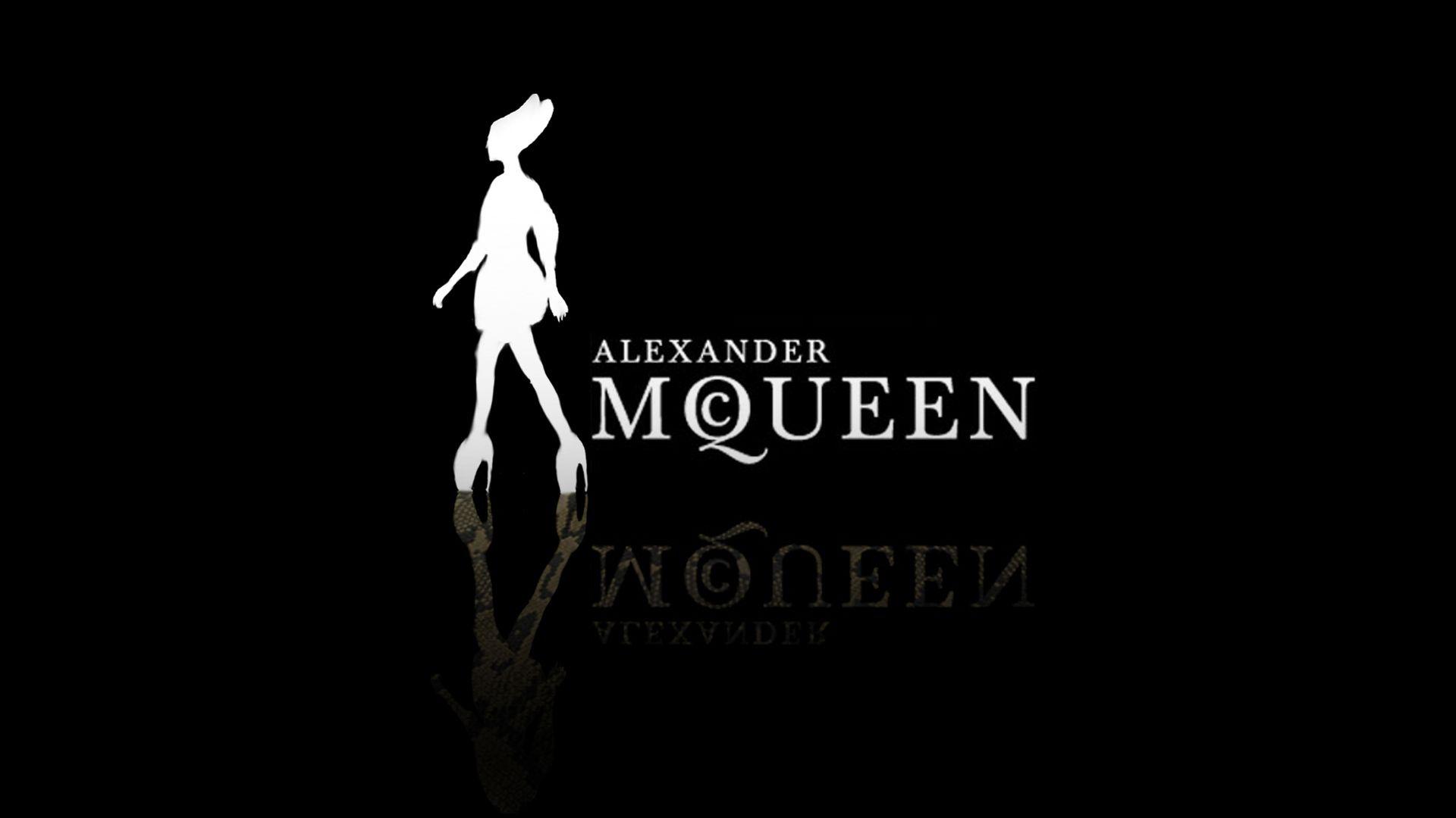 Download wallpaper 1920x1080 alexander mcqueen, black white, logo