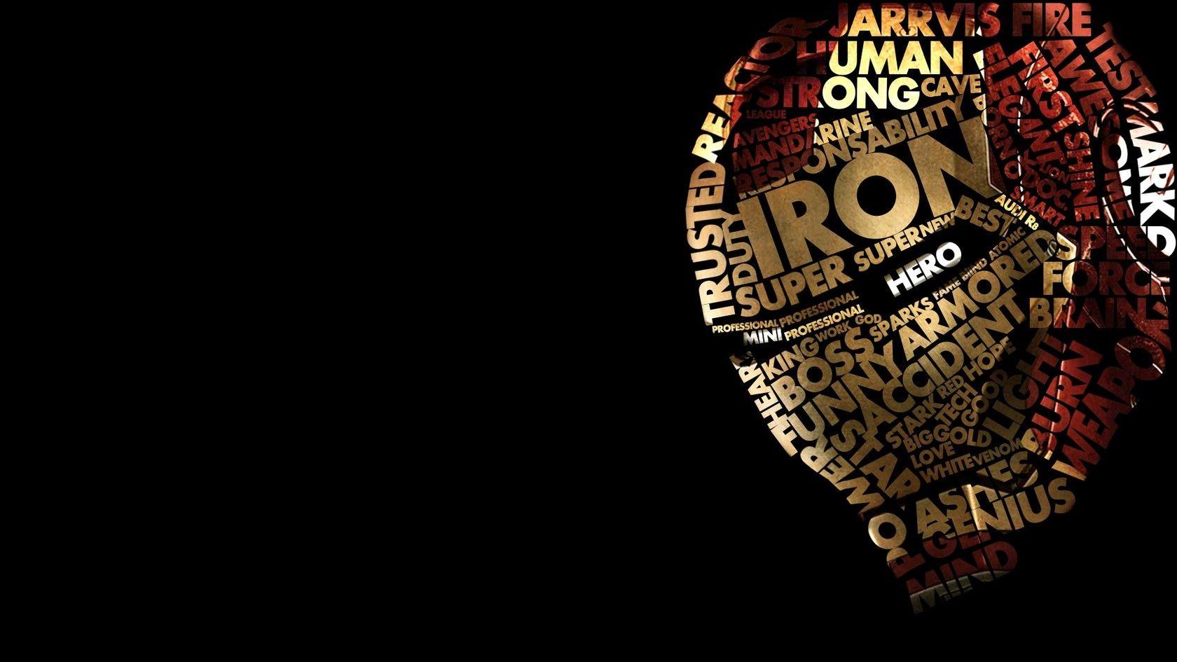 Iron Man Word Desktop WallPaper HD /typography