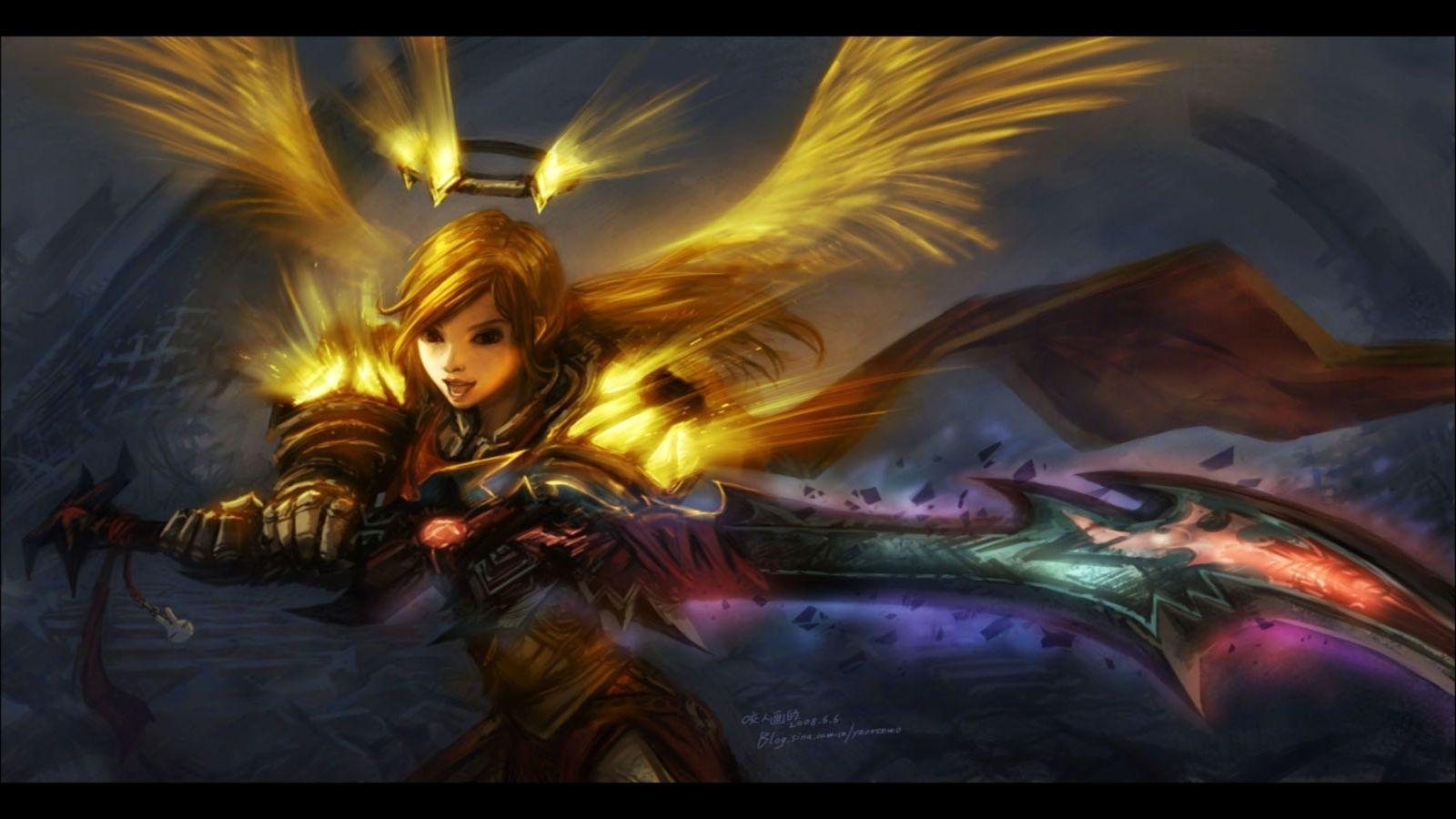 World of warcraft fantasy art armor paladin girls with swords