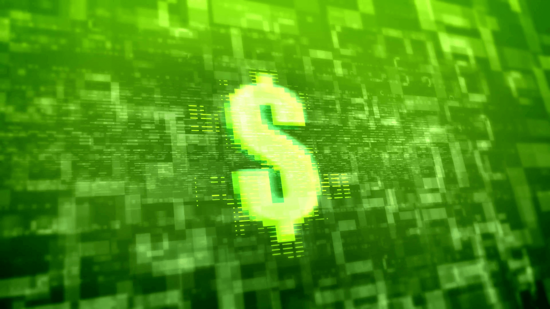 Dollar sign background on a green. Business technology concept