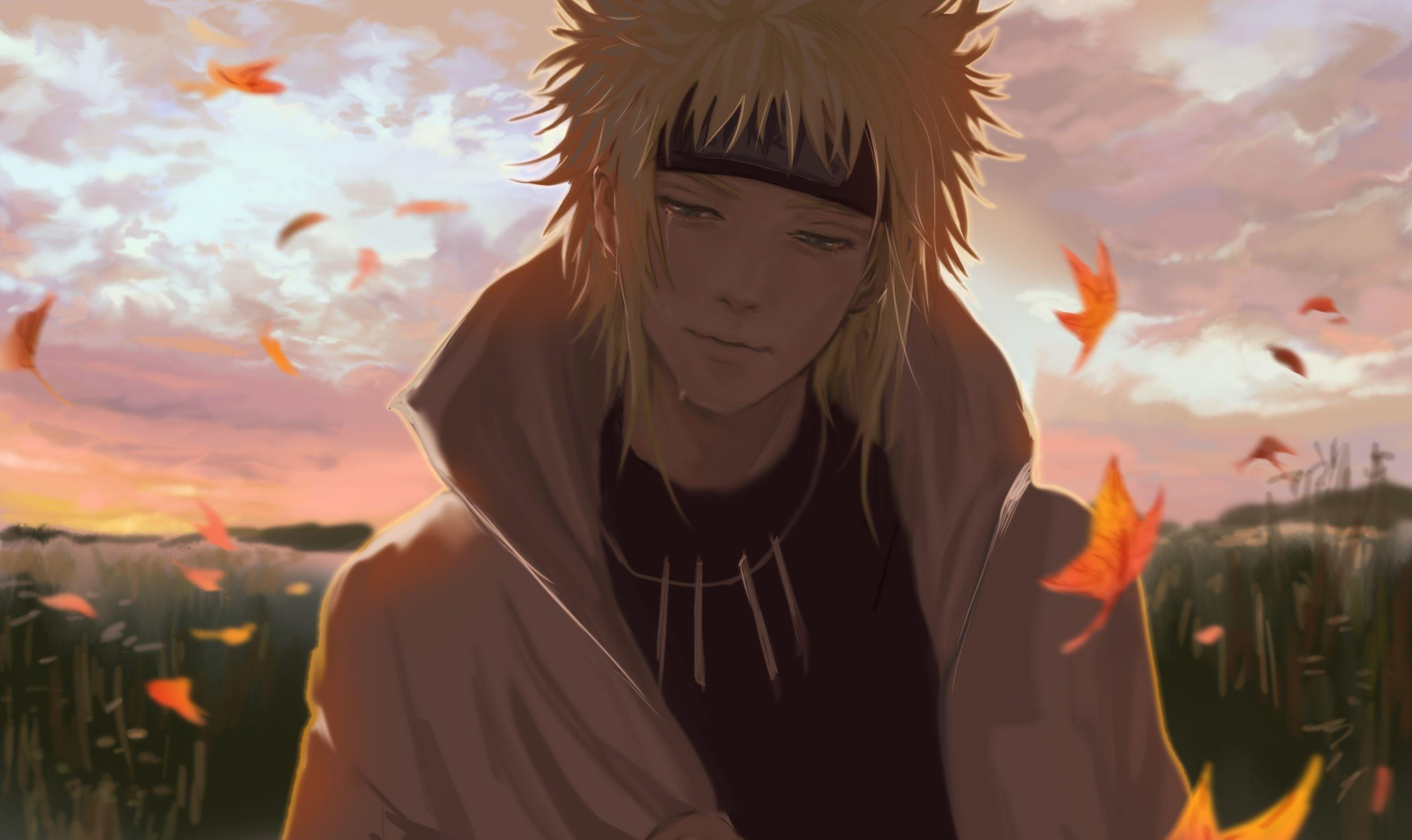 Wallpaper Namikaze Minato, Tears, Leaves, Naruto, Semi Realistic