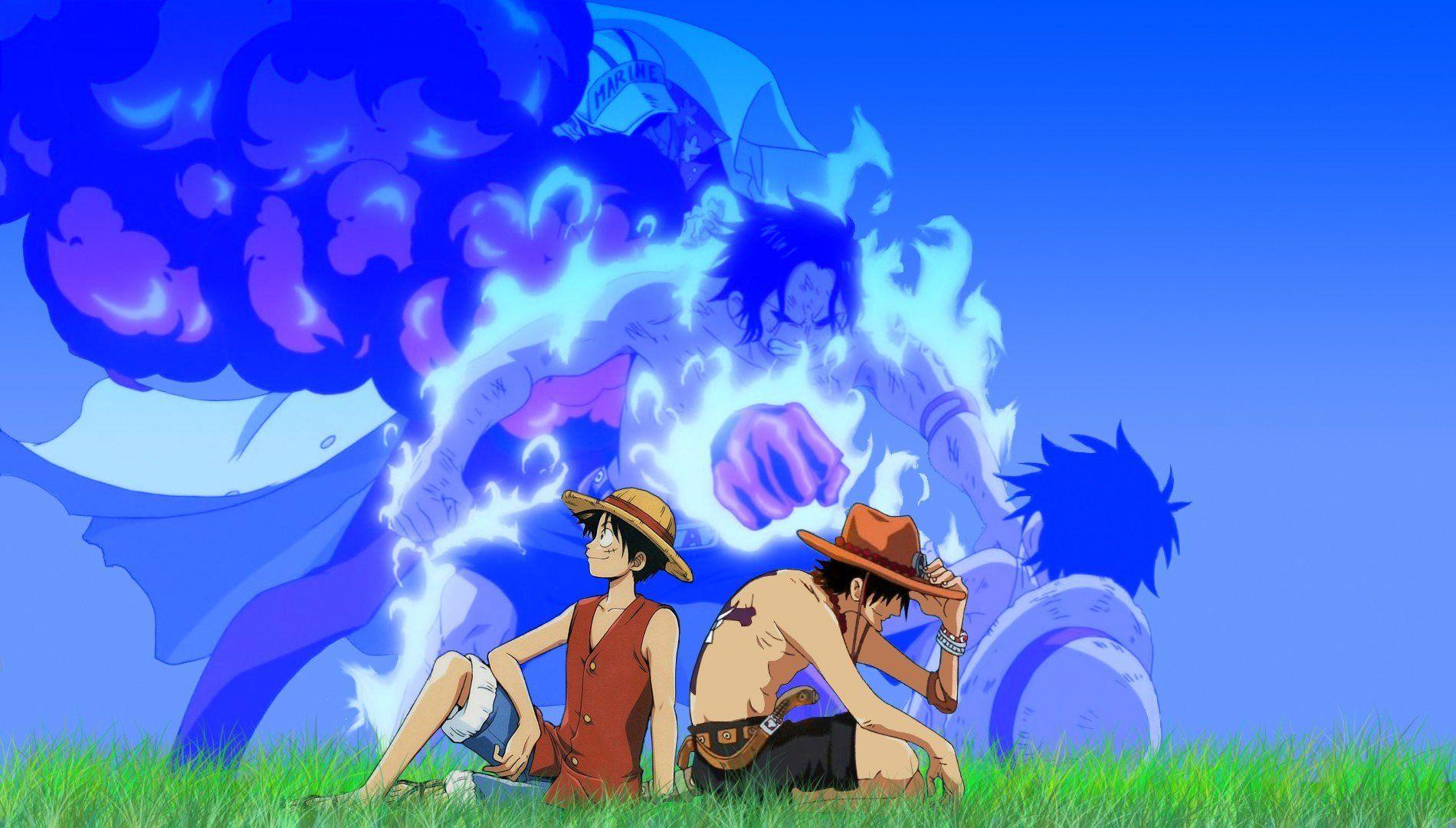 One Piece (anime) Ace Monkey D Luffy wallpaperx1080