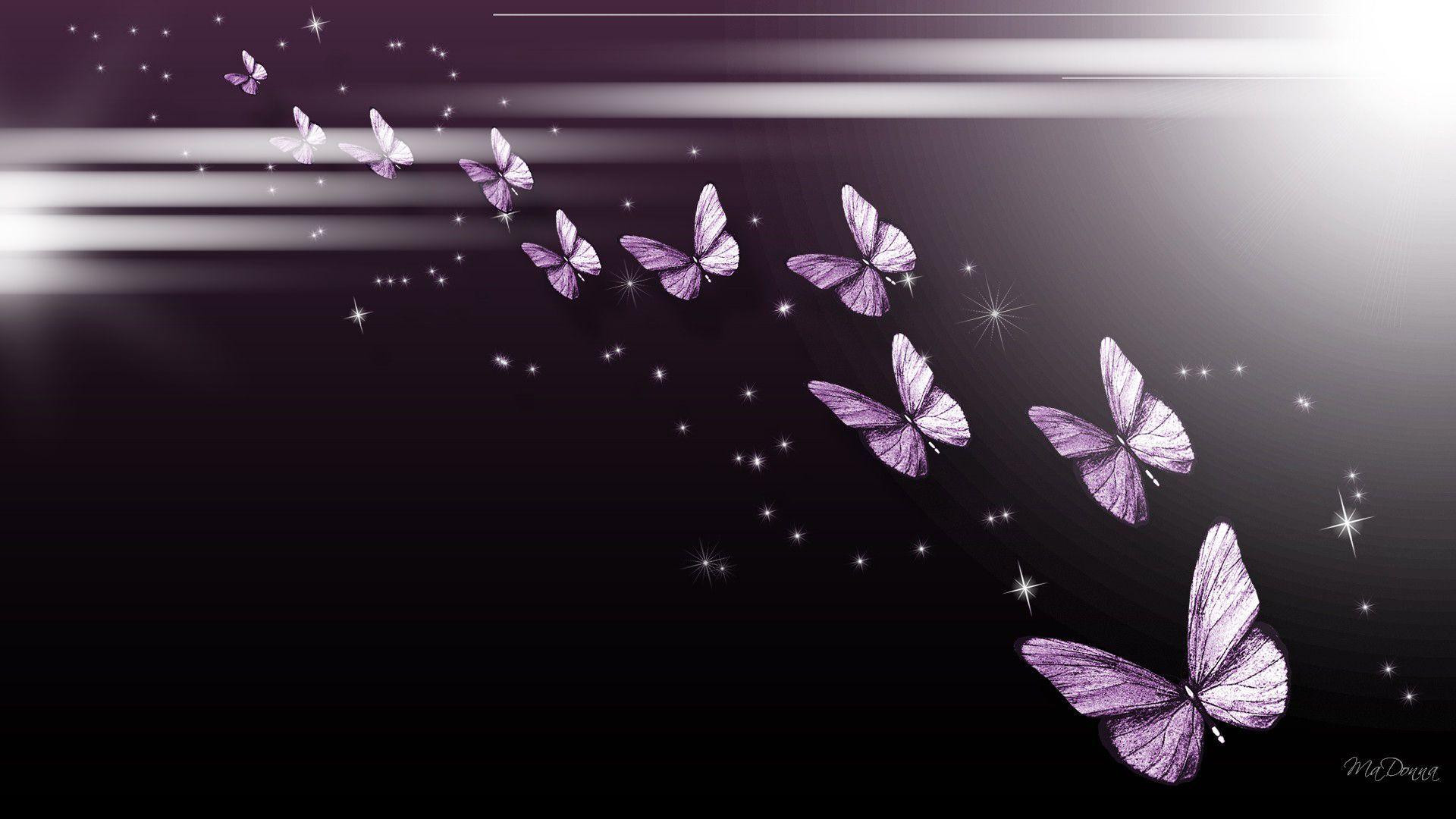 Purple Butterfly Background. Butterfly And Stars Wallpaper