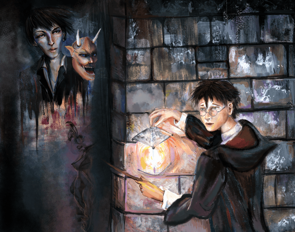 Tom Riddle's Ghost. (Harry and Tom portrait)