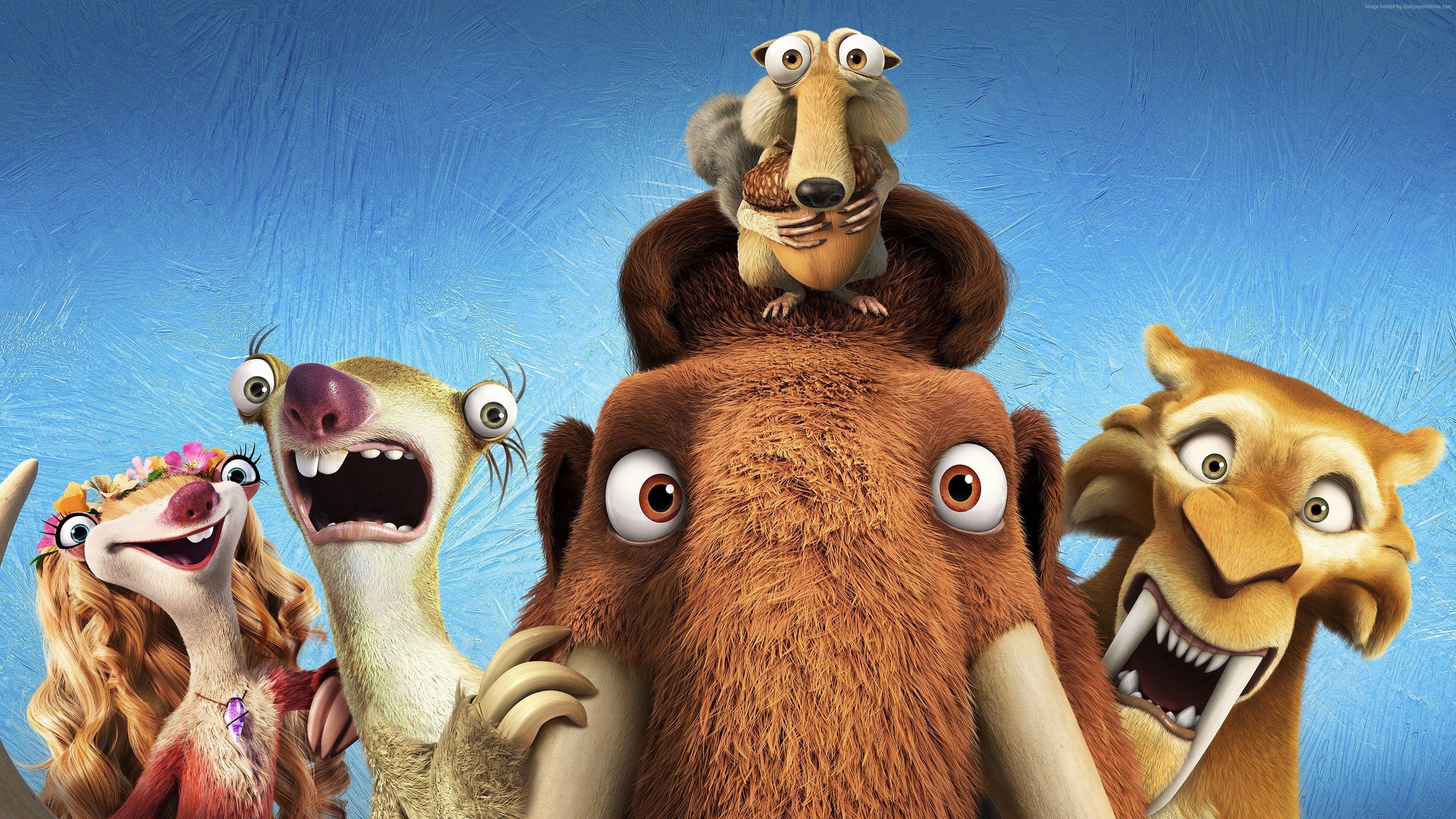 Wallpaper Ice Age 5: Collision Course, diego, manny, scrat, sid