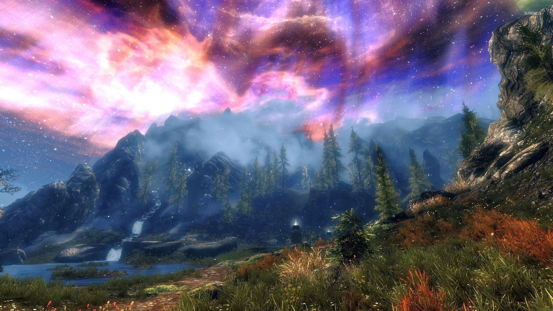 Amazing sky in The Elder Scrolls V: Skyrim wallpaper
