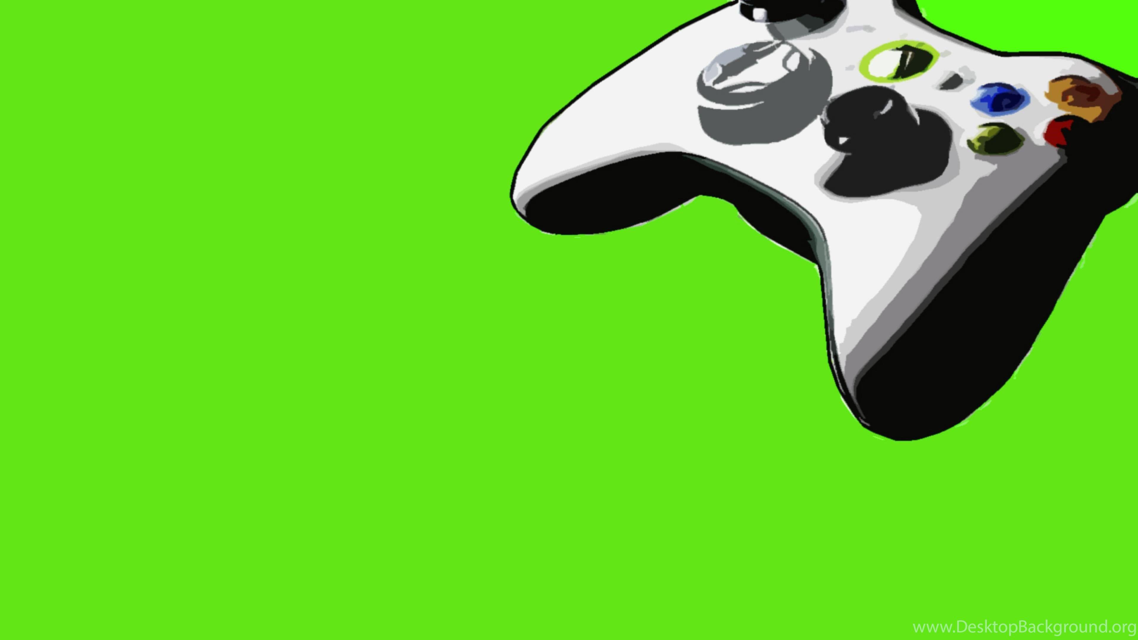 Green Video Games Xbox Controllers 360 Background Videogames