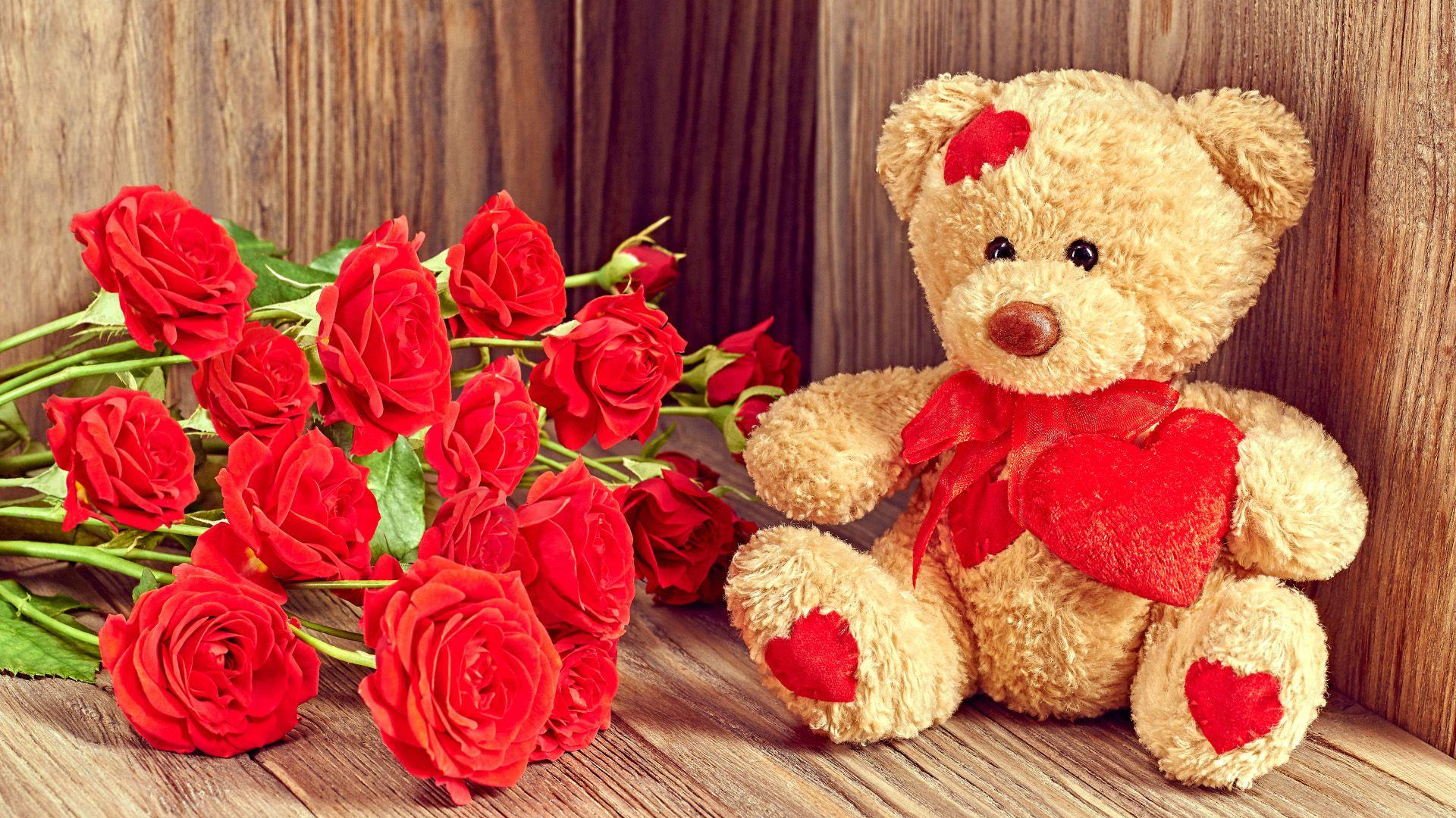 Cute and Romantic Wallpaper with Teddy Bear Image Download. HD