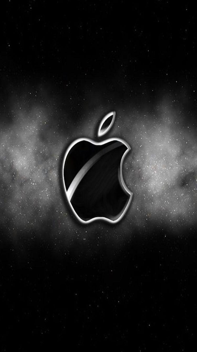 Apple logo in black and white iphone HD wallpaper