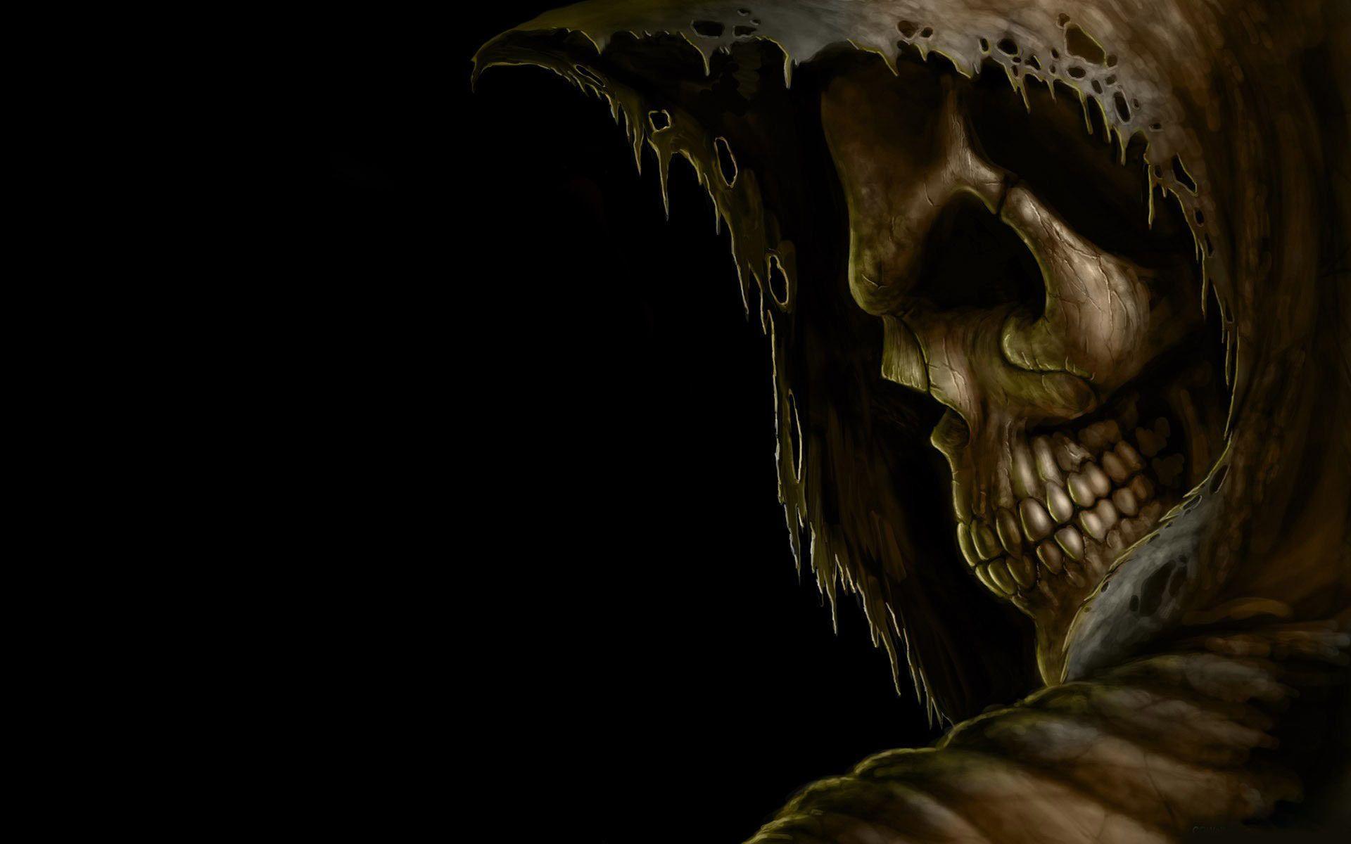 Grim reaper death dark skull hood eyes evil scary spooky creepy