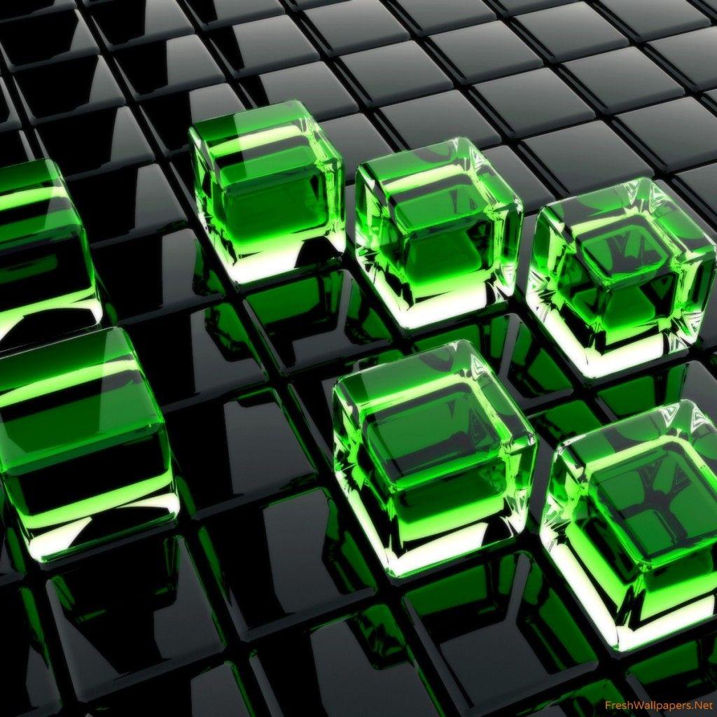 green ice cube 4d wallpaper