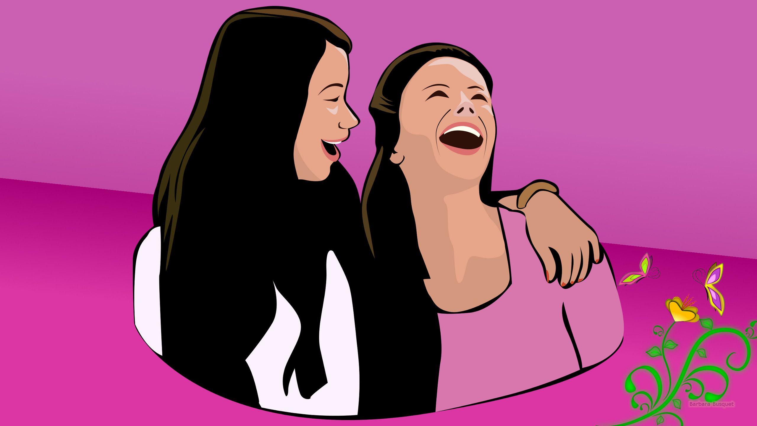 Friends forever girls laughing HD Wallpaper