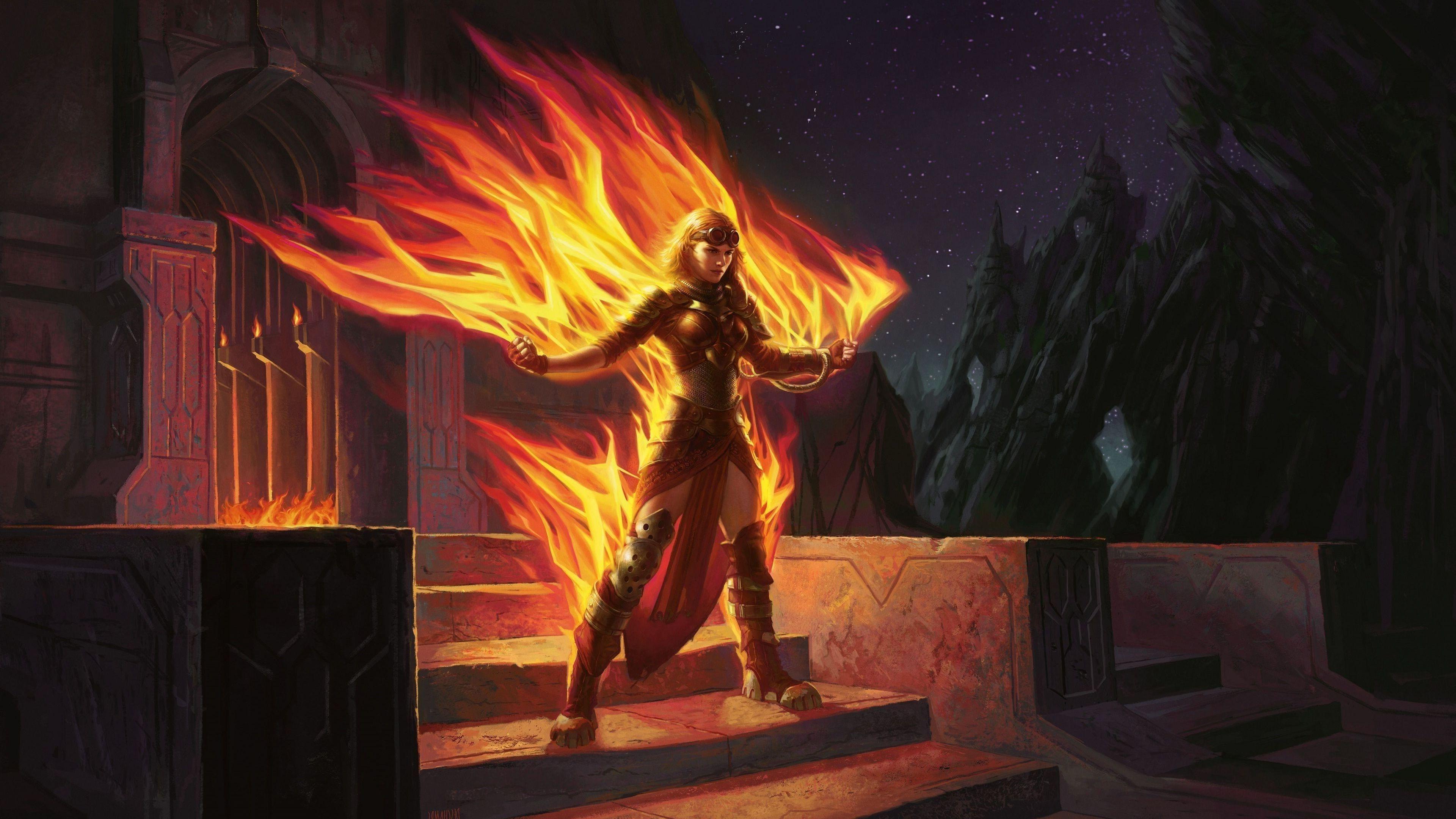 Magic Duels: Origins, Video Games, Fantasy Art, Fire, Women, Chandra