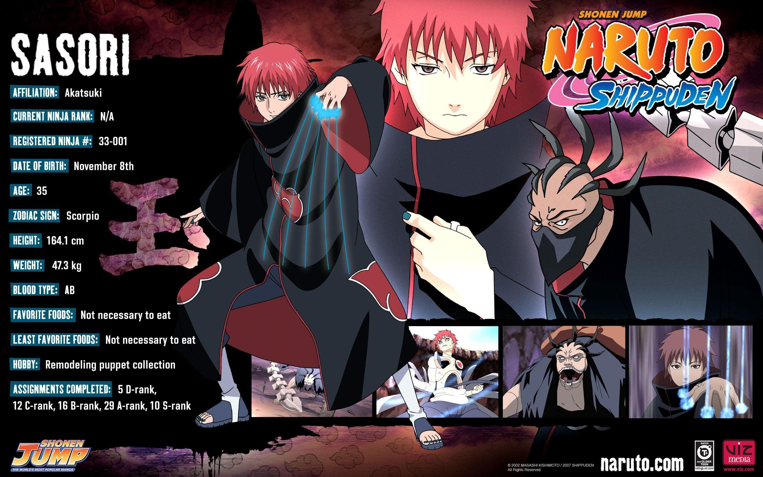 naruto shippuden akatsuki sasori 2560x1600 wallpaper High Quality