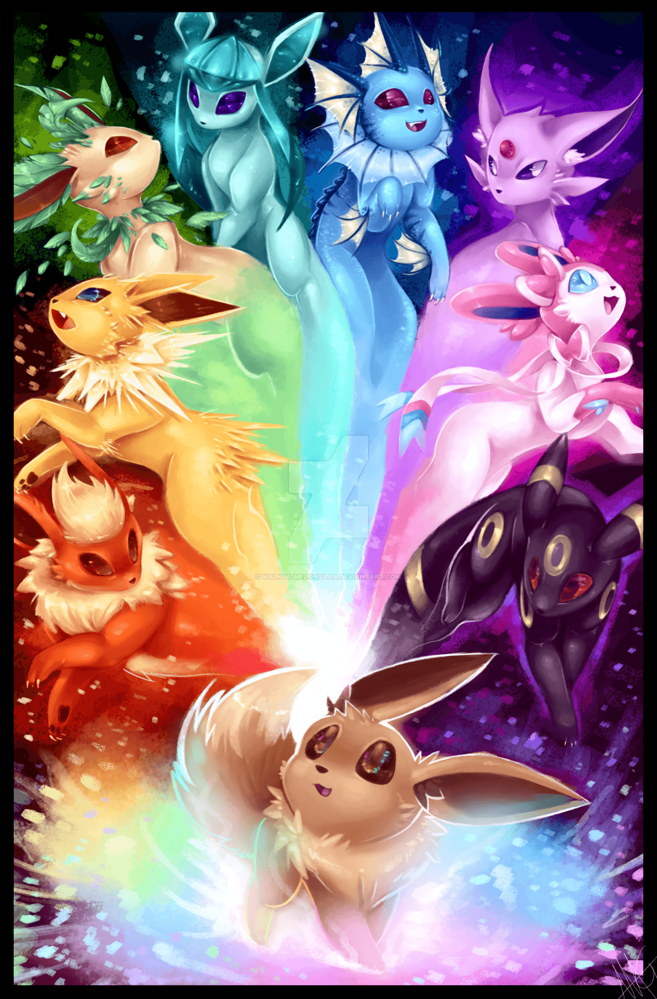 Themed Pokemon Art WAllpaper Dump: Eeveelutions!