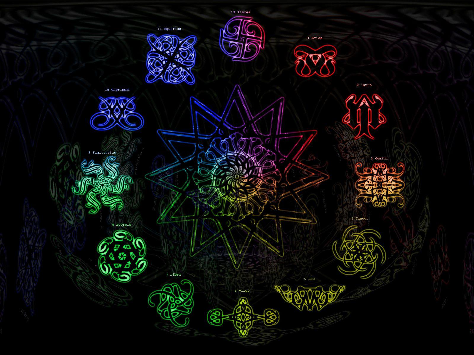 Colorful Zodiac Signs Computer Wallpaper 61293 1600x1200px