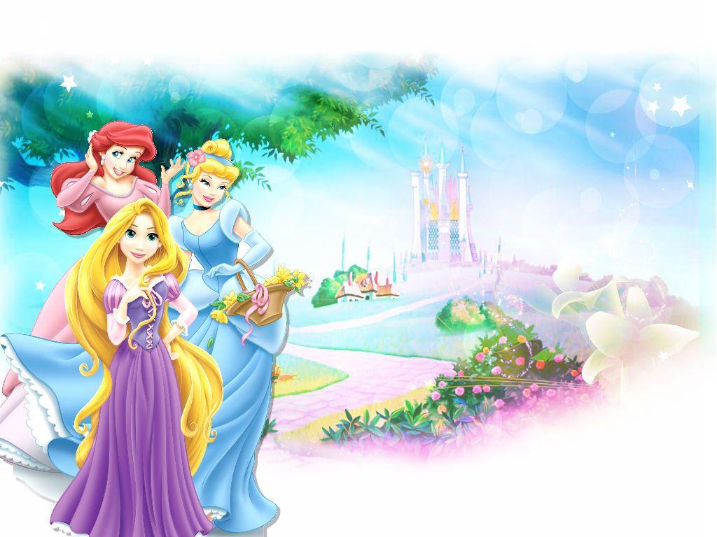 Princess Ariel, Princess Cinderella & Princess Rapunzel Wallpaper