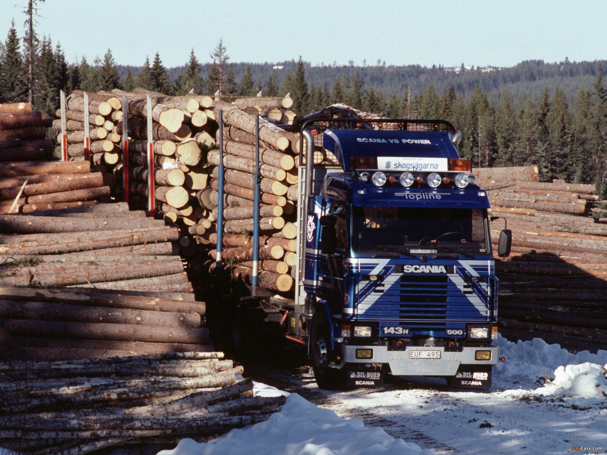 Scania 143H 500 6x2 Timber Truck 1988–95 wallpaper (2048x1536)