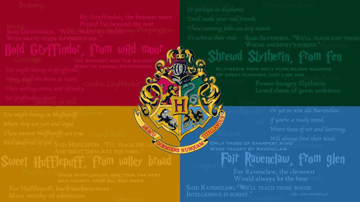 HD Hogwarts Crest And Houses Wallpaper By Emily Corene