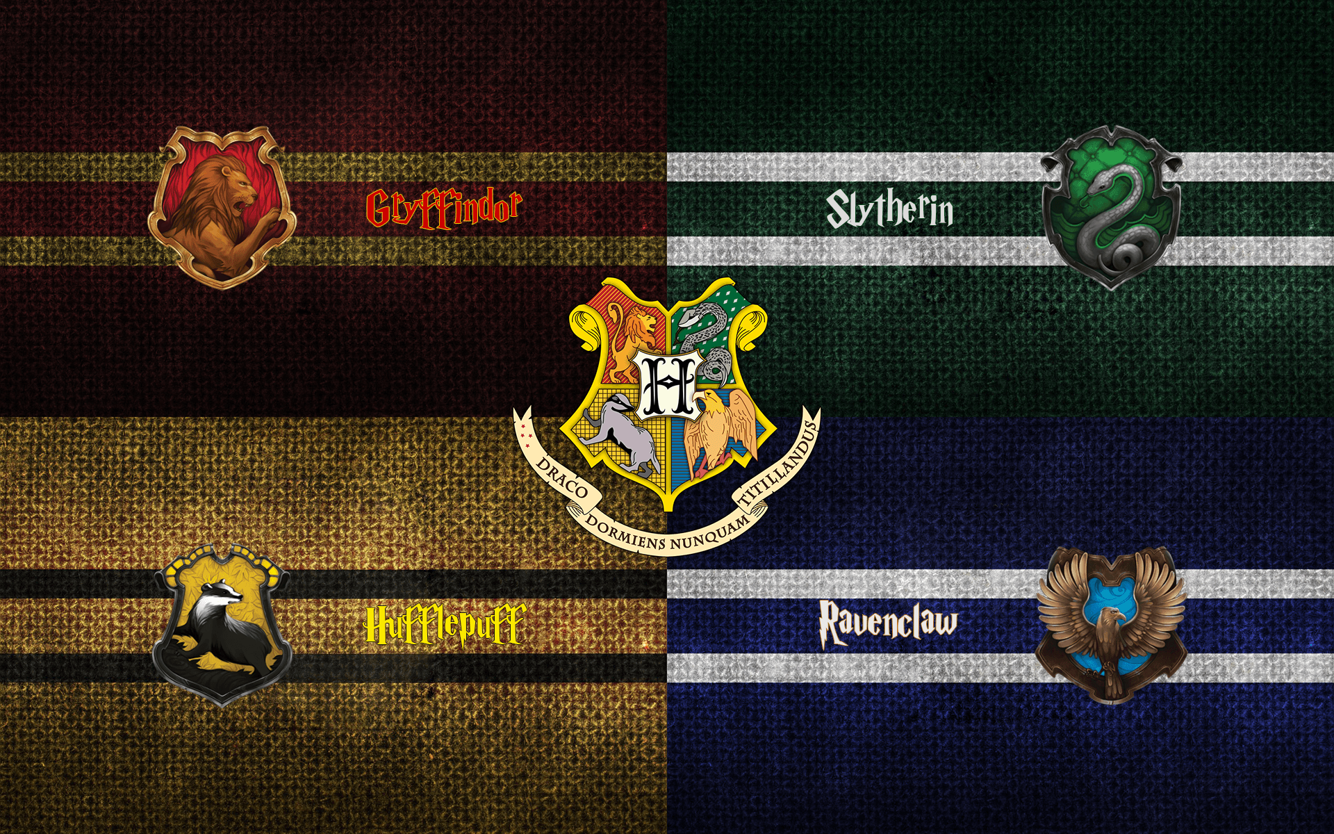 Harry Potter: Hogwarts Crests Wallpaper (16:10) ; (1920x1200)