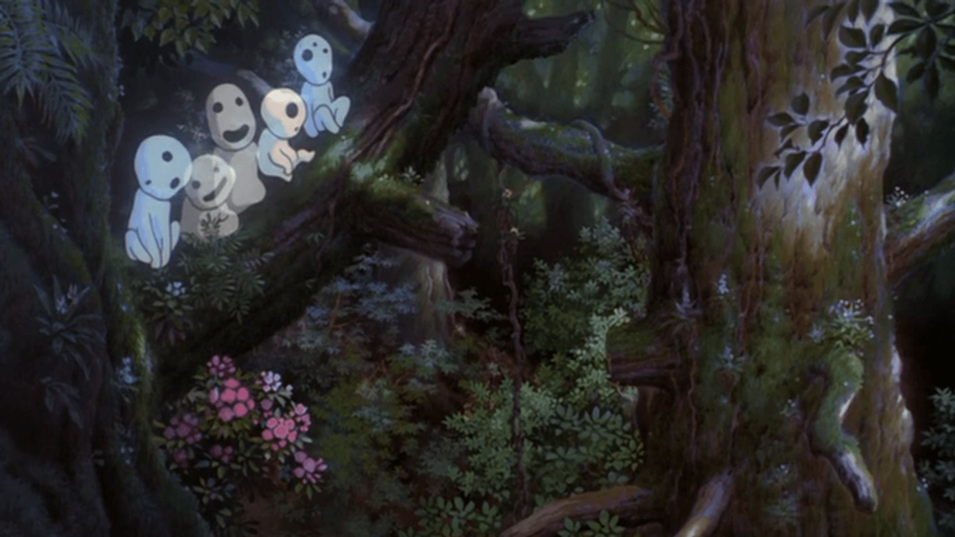 I want a cluster of kodama on a branch, I think, and perhaps some