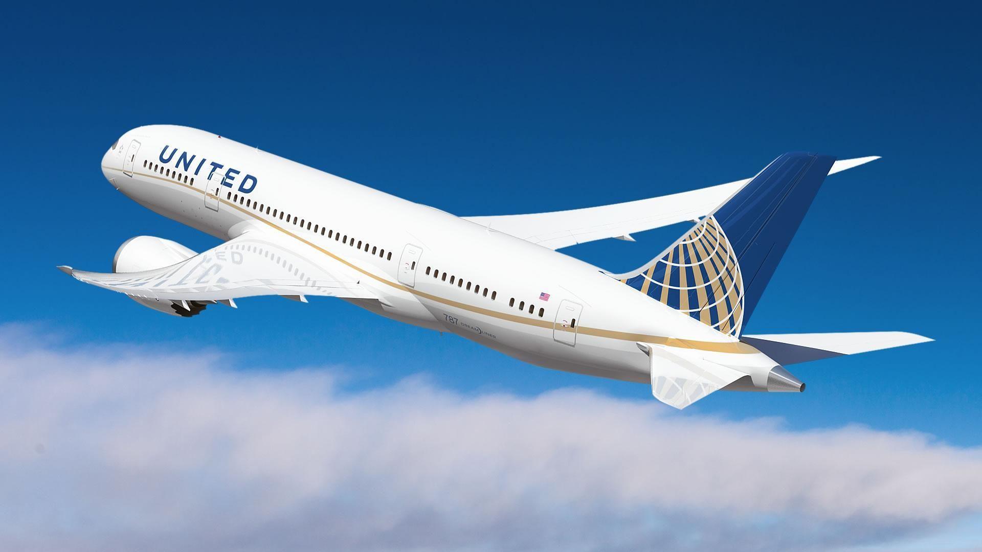 United Airlines 787 Dreamliner HD desktop wallpaper