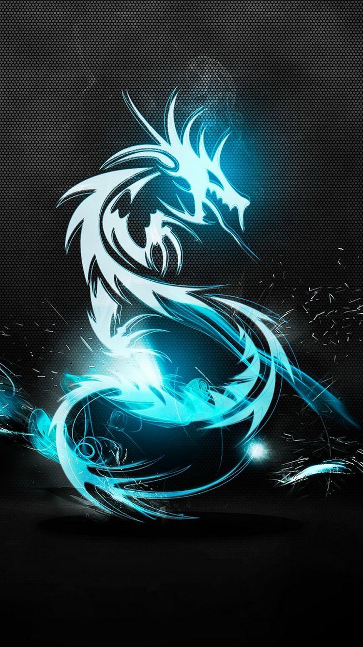 Dark Blue Dragon iPhone 6 Wallpaper HD