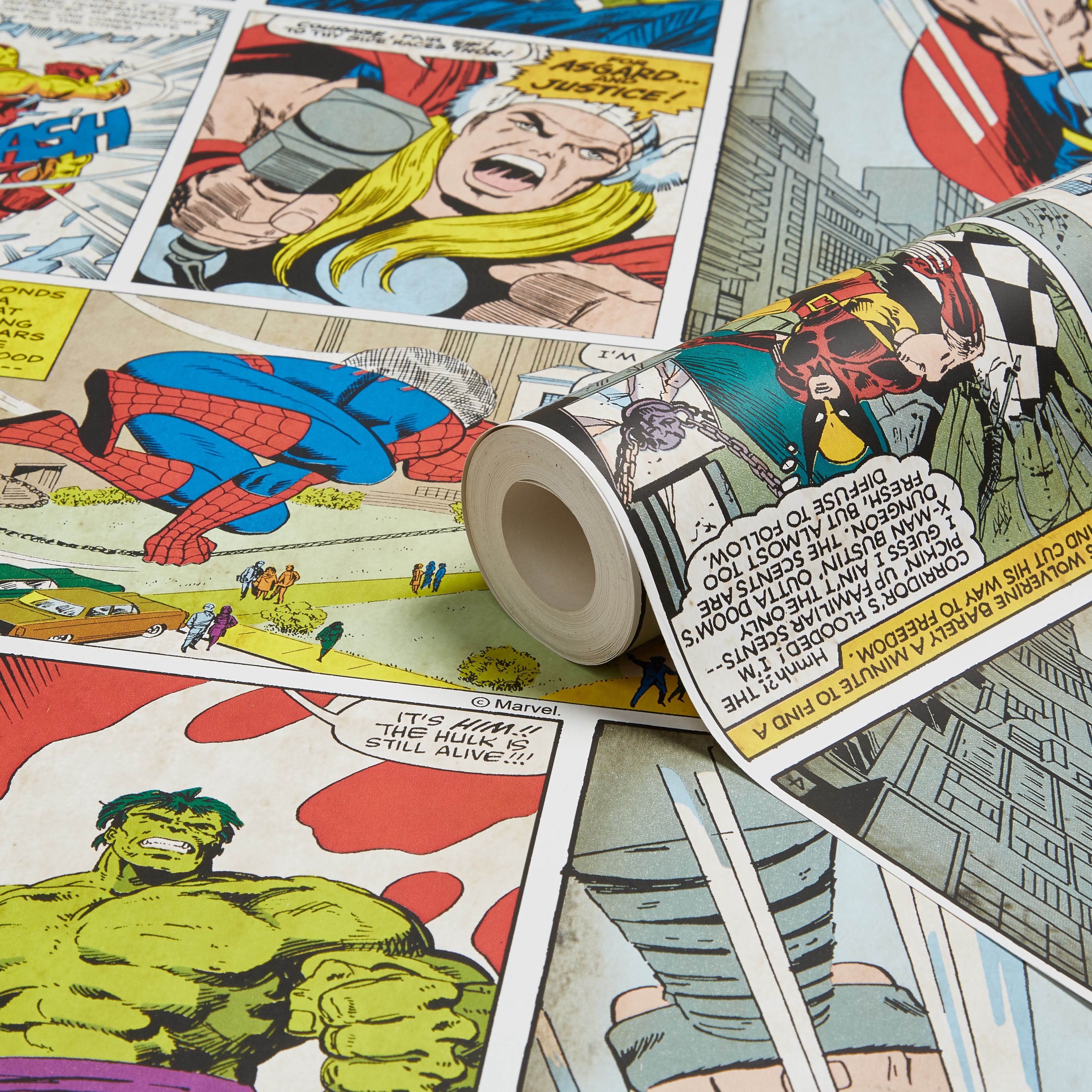 Marvel Comic Children's wallpaper. Departments. DIY at B&Q