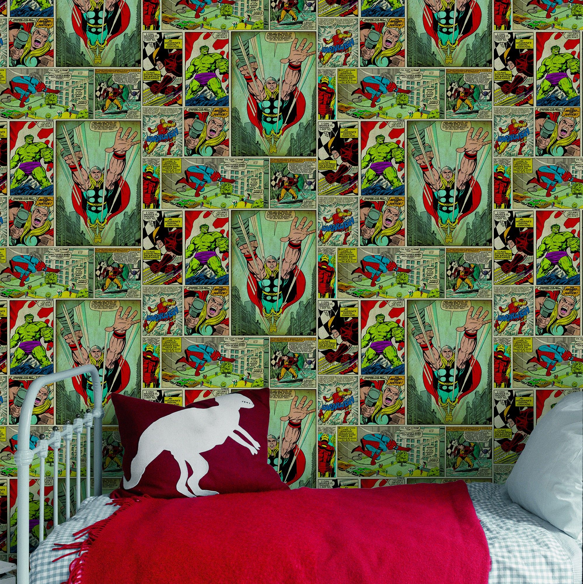 Marvel Comic Strip Wallpaper. I Love Retro