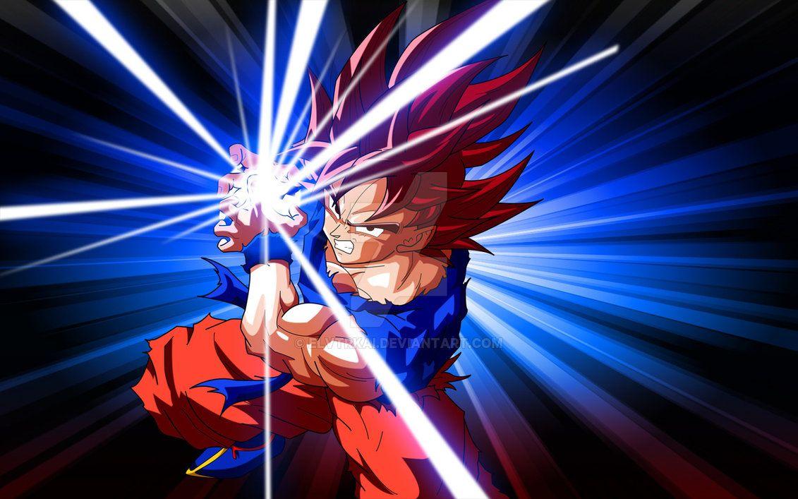 awesome goku with kamehameha super saiyan blue