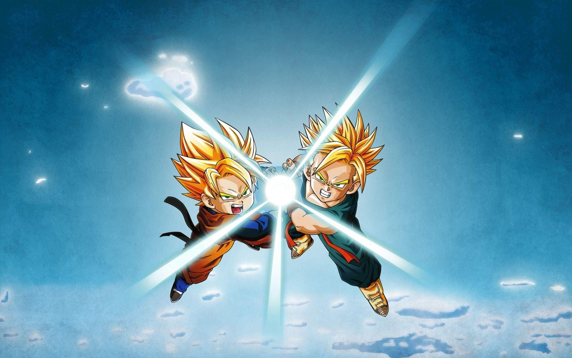 dragon ball super saiyan trunks character son goten kamehameha