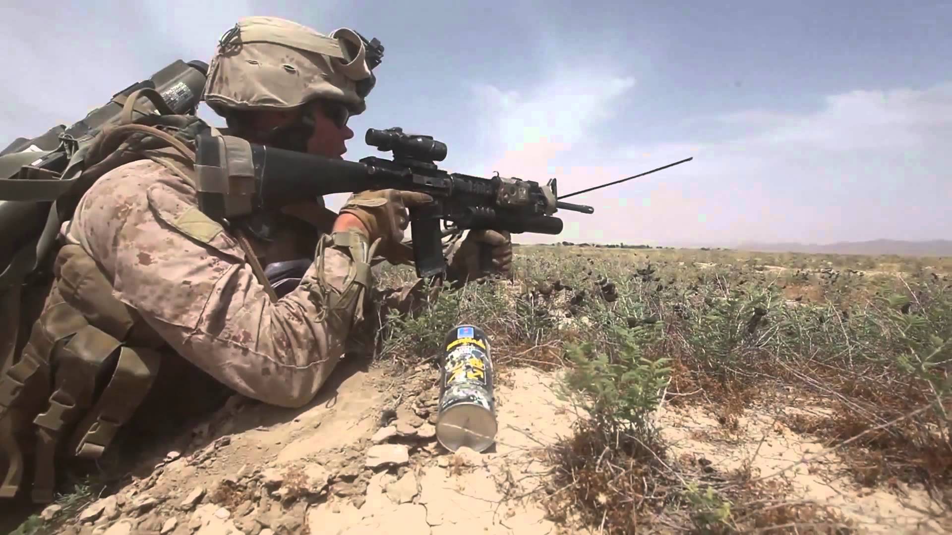 US Marines Patrol in Afghanistan Combat Footage