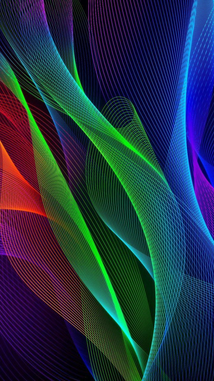 Waves, colorful, Razer phone, stock, 720x1280 wallpapers