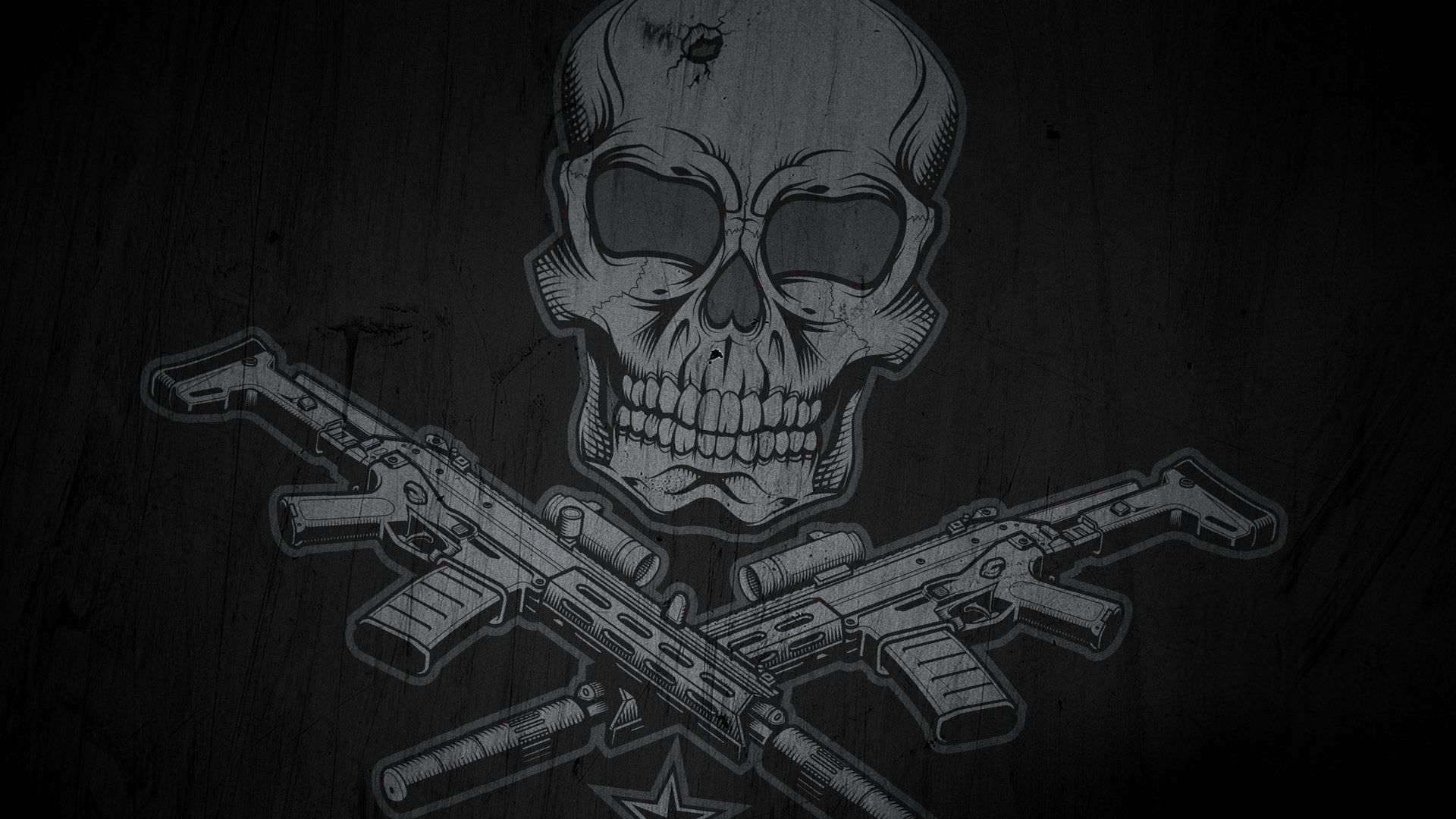Skull and guns Wallpaper. HD Latest Wallpaper