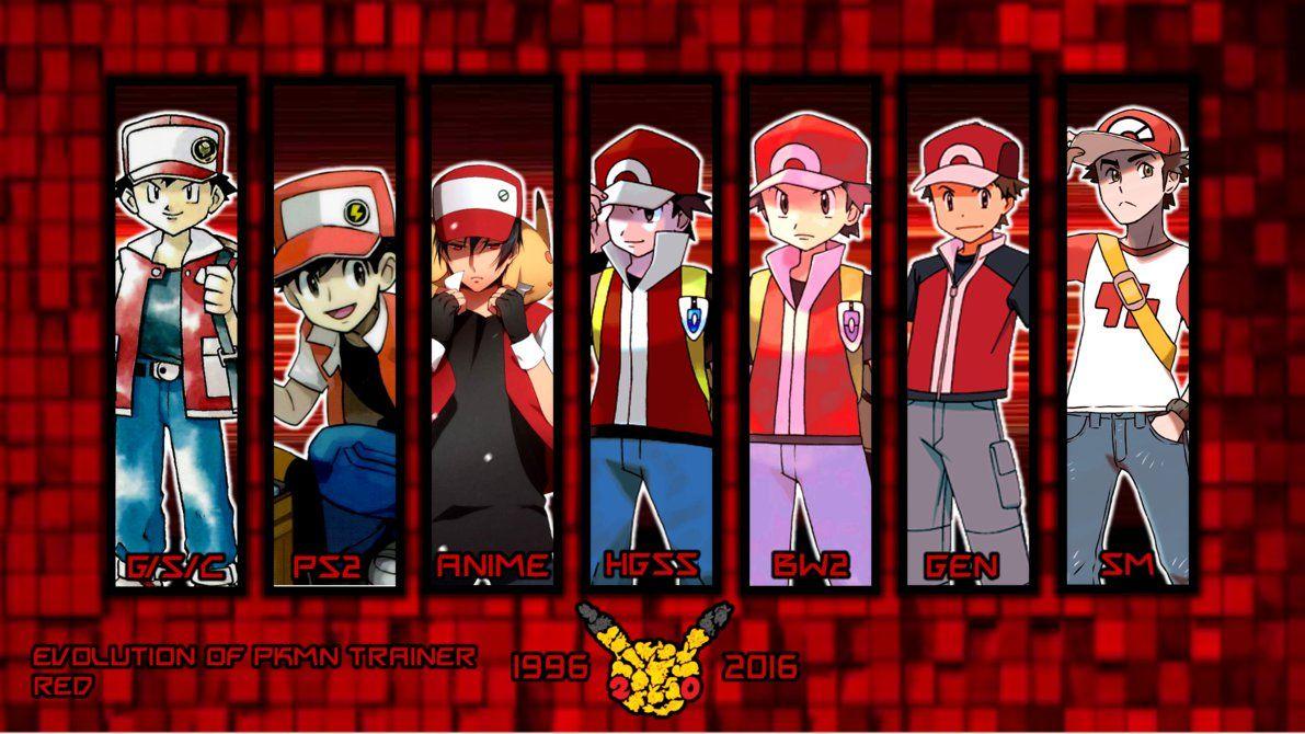 Evolution Of Pkmn Trainer Red Wallpaper