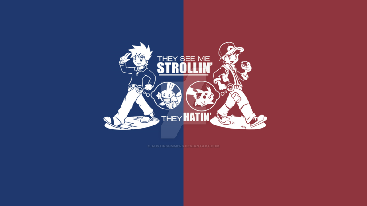 Pokemon Trainer Red And Blue Wallpaper