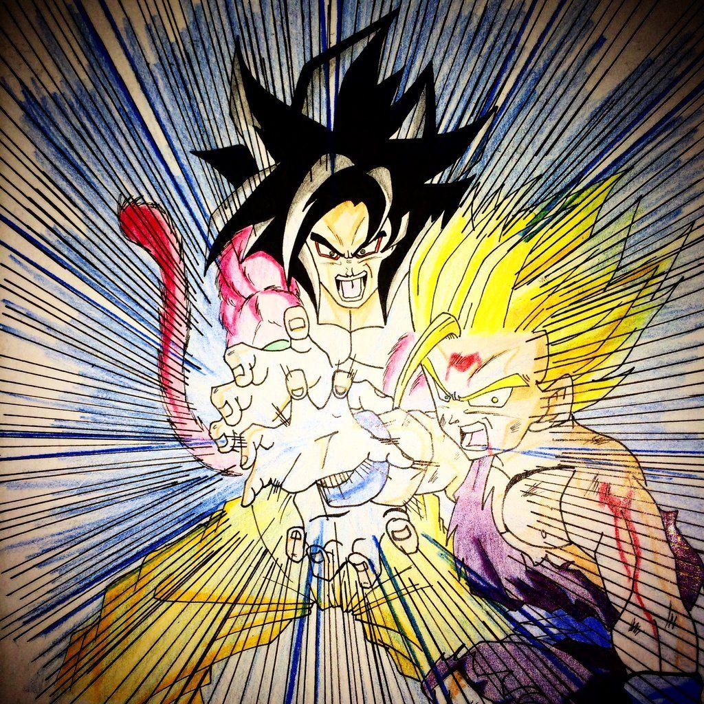 Father Son Kamehameha Goku and SSJ2 Gohan