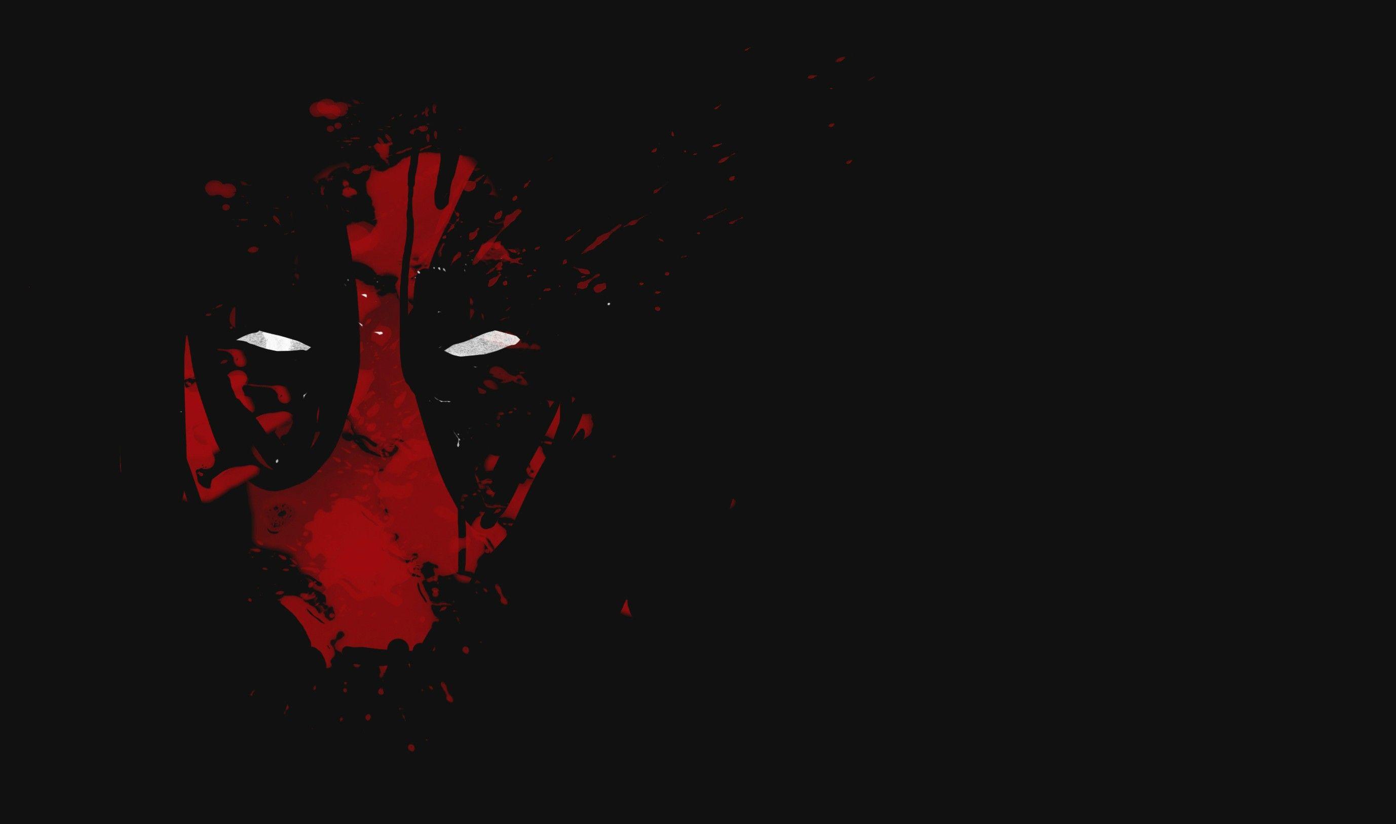 Cool Deadpool Wallpaper with Red Abstract Mask with White Eyes