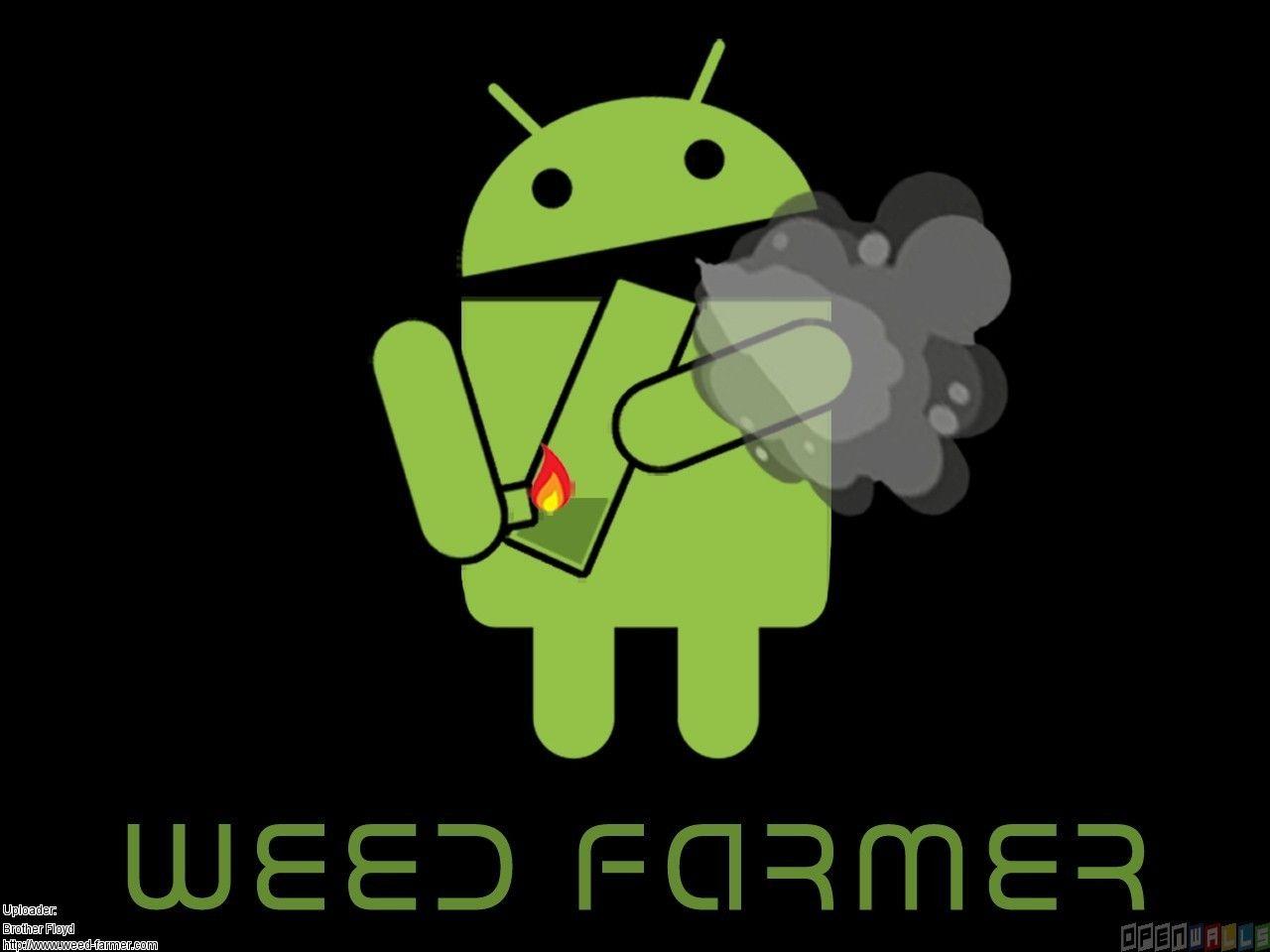 Android smoking a bong on black background 3 4 wallpaper