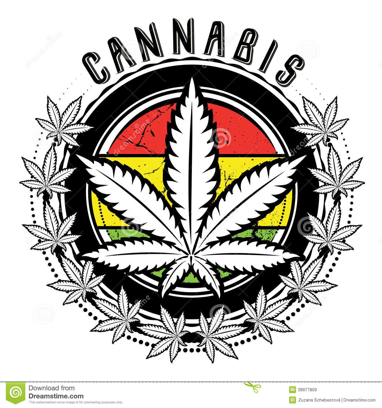 Marijuana and weed leaf logo Clipart Image