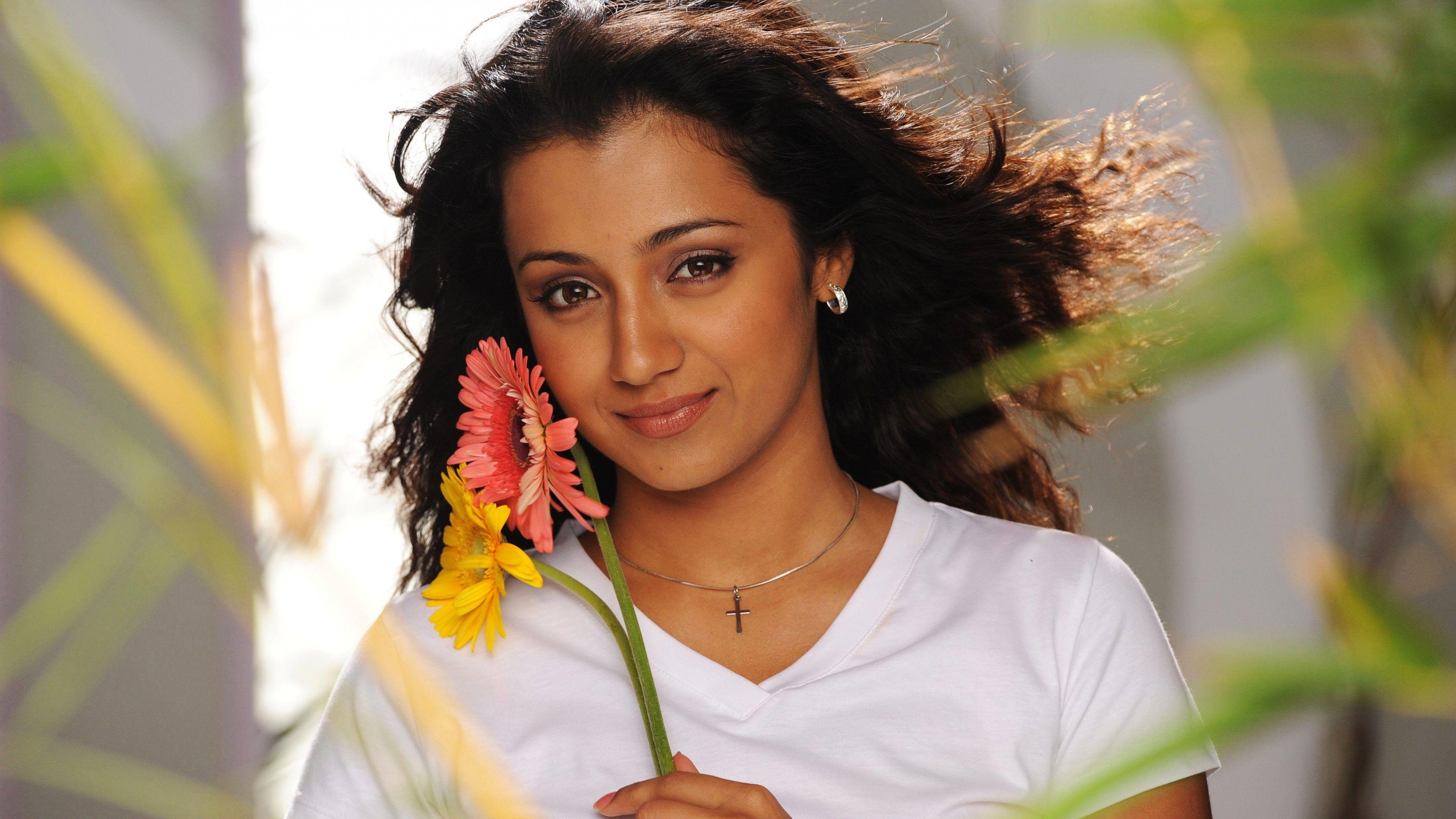 Wallpaper Trisha Krishnan, Heroine, Telugu, Tamil, 4K, Celebrities