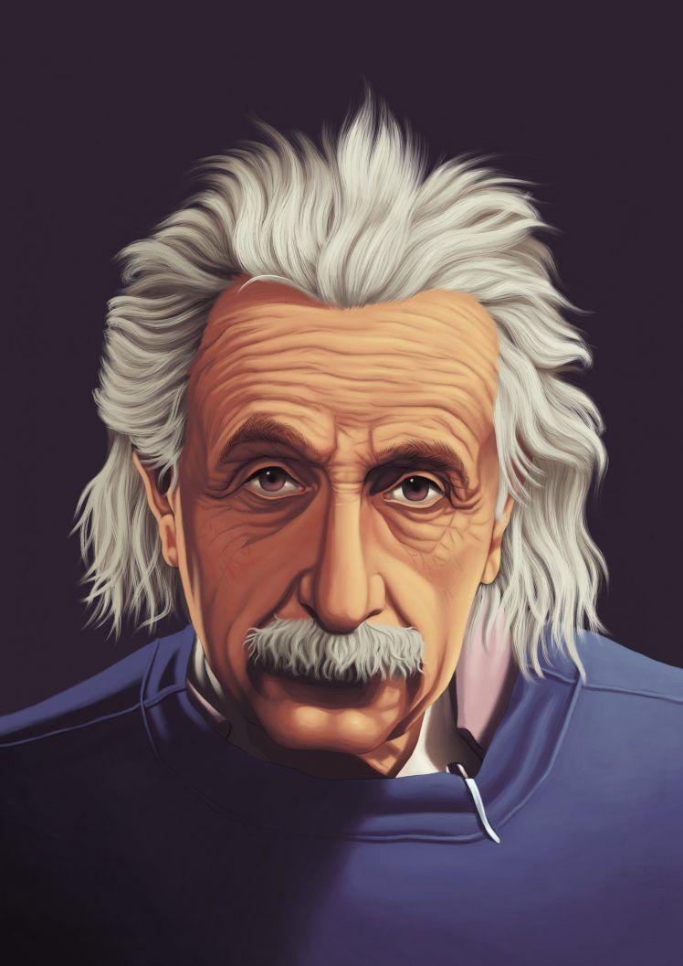 Albert Einstein, Soft shading Wallpaper HD / Desktop