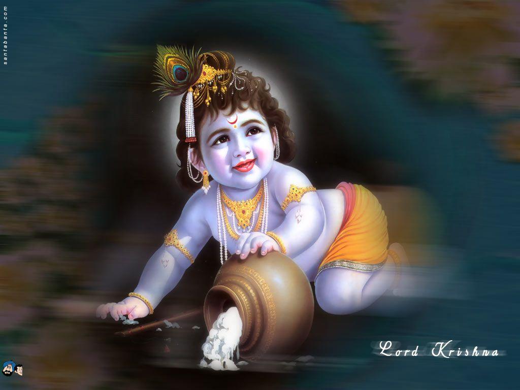 Cute Child Lord Krishna. Image & Wallpaper