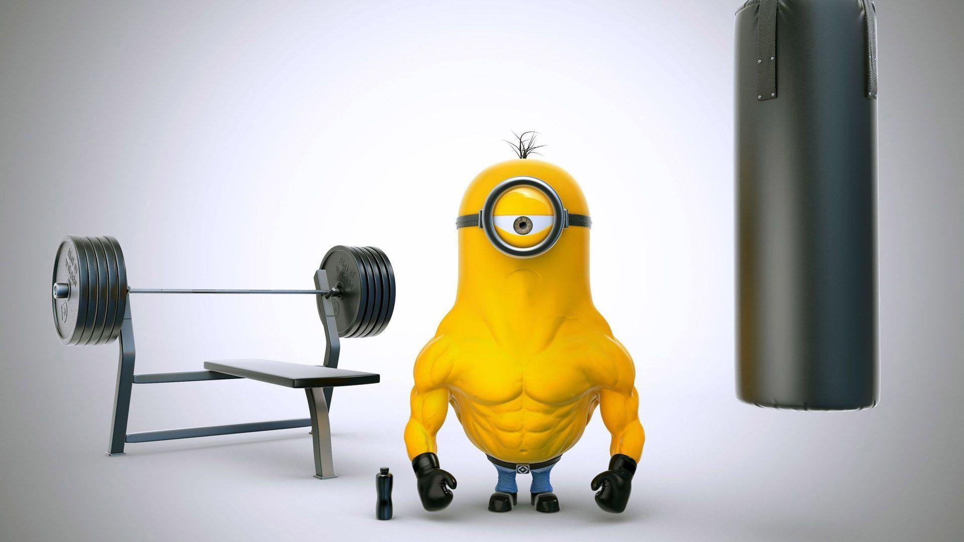 Minion Bodybuilding Wallpaper. Minions Exercise