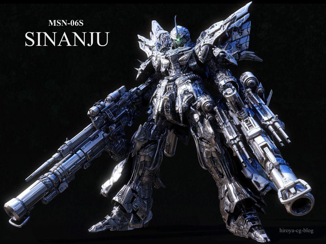 MSN 06S Sinanju 3D Computer Graphic. Mecha Gundam Universal